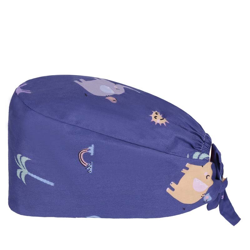 Printed Hats Men And Women Button Work Hat Casual Unisex Scrub Cap Bouffant Hat Gorro Enfermera Quirofano Scrub Cap: 04