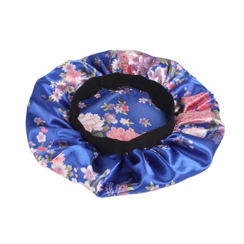 Hair Satin Bonnet For Sleeping Shower Cap Silk Bonnet Bonnet Femme Women Cap Head Cover Wide Elastic Band