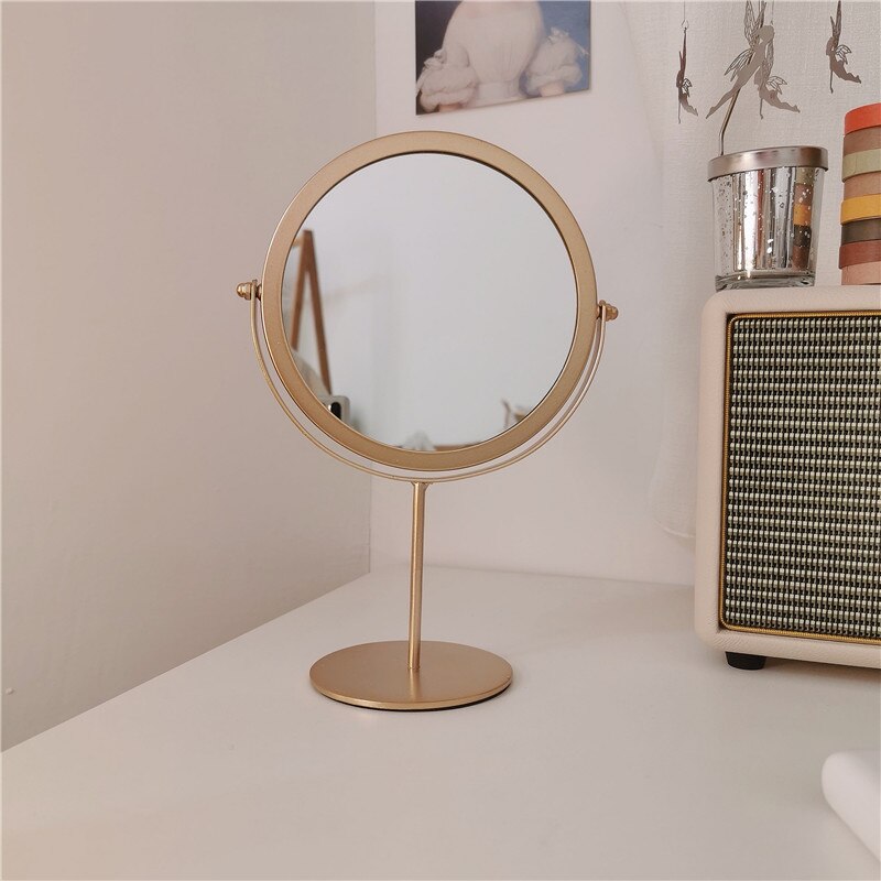 Gouden Make-Up Spiegel Decoratieve Dressing Spiegel Elegante Makeup Beauty Tools Gereedschap: B-1