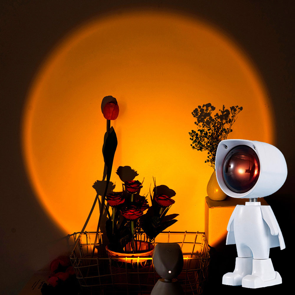 Wall Decor USB LED Robot Projector Atmosphere Light TouchControl Adjustable Sunset Rainbow Sun Background Projection sunset lamp