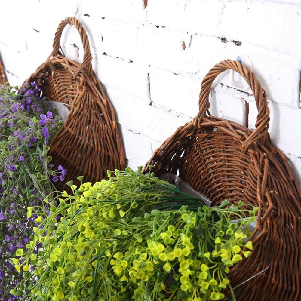 Newly Birds Nest Wall Hanging Basket Wicker Gardening Home Garden Wedding Wall Decoration FIF66
