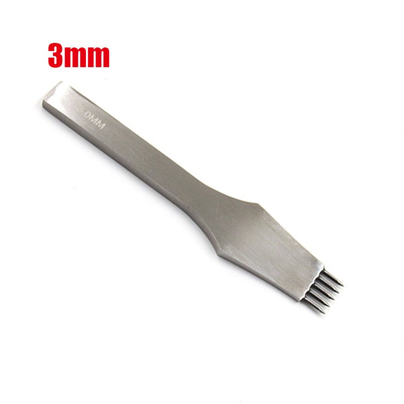 Herramienta de punzonado para manualidades de cuero, punzón, herramienta de costura de cuero, cincel de agujero circular de 3mm / 4mm / 5mm: 3mm 5 teeth