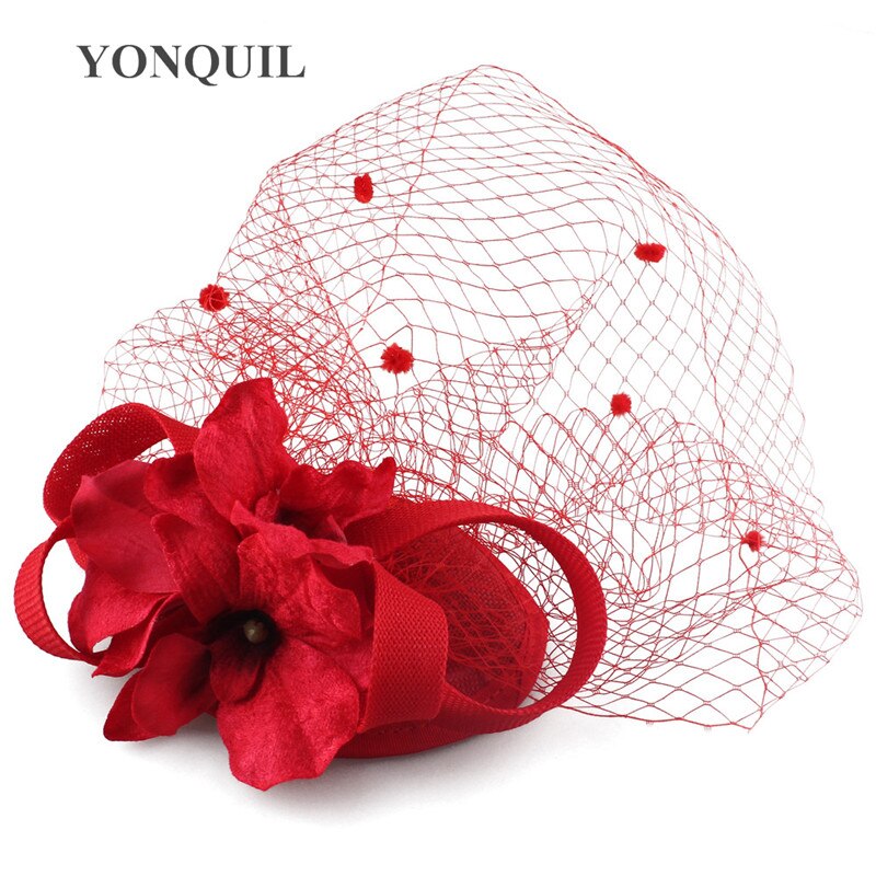Charmant Bloem Bruid Bruiloft Hoed Fascinators Mesh Party Vrouwen Haar Accessoires Formele Jurk Gelegenheid Hoedenzaak Cap Hoofdband