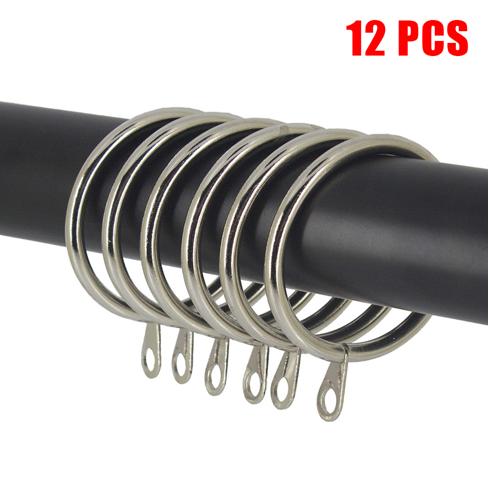 12/24 Stück Metall vorhang ringe Auf hänge haken für Gardinen stangen Stange Schleier Hoch leistungs ringe passen bis zu 25 bis 37 mm Gardinen stangen