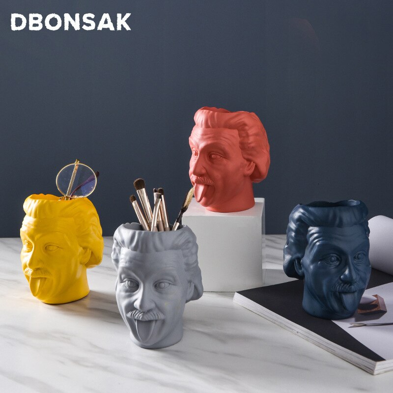 Art visage humain Vase tête humaine Vase Portrait Pot de fleur porte-stylo réservoir de stockage Arrangement de fleurs scientifique Statue ornement
