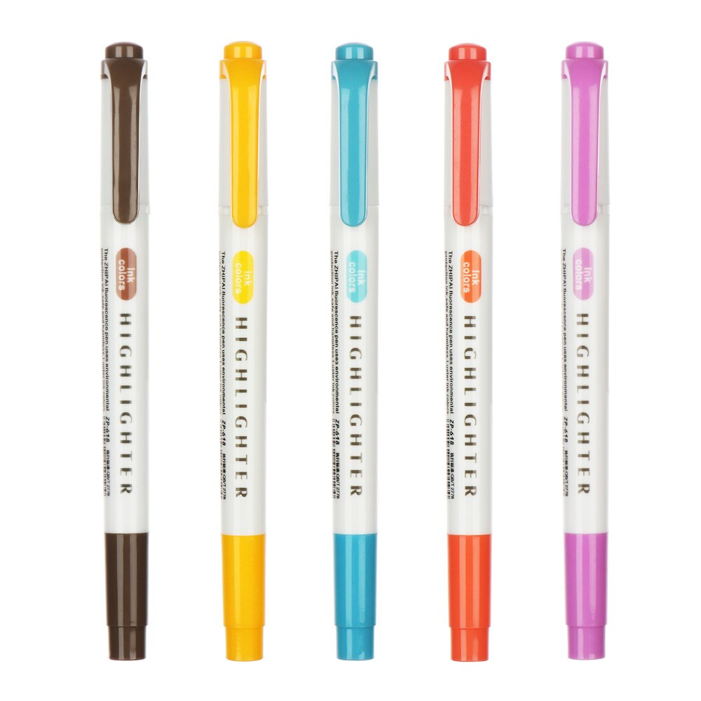 4/5/8 Stks/set Singal/Double Headed Markeerstift Marker Tekening Markering Pennen Fluorescerende Mark Pen School Briefpapier office Supply: 2-5PCS double head