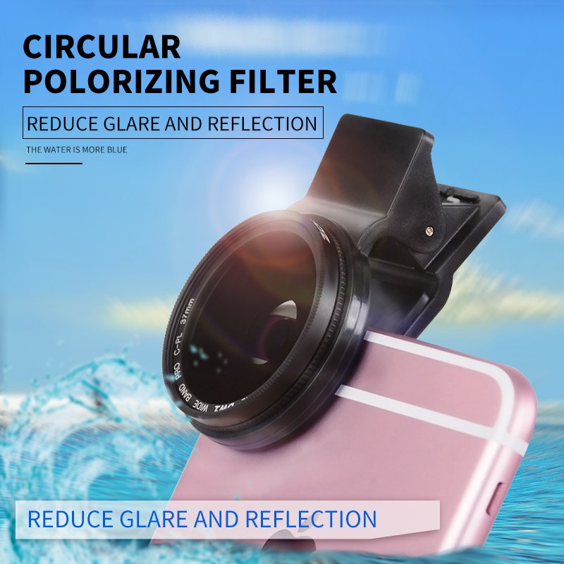 ZOMEI 37MM Phone Camera Circular Polarizer CPL Lens for iPhone 7 6S Plus Samsung Galaxy Huawei HTC Windows Android