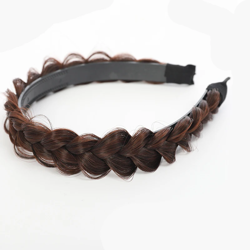 Zopf Haarband Frauen Fishbone Braid Frauen Perücke Twist Braid Stirnband Haarnadel Böhmen rutschfeste Kopfschmuck Braut Haarschmuck: YELLOW