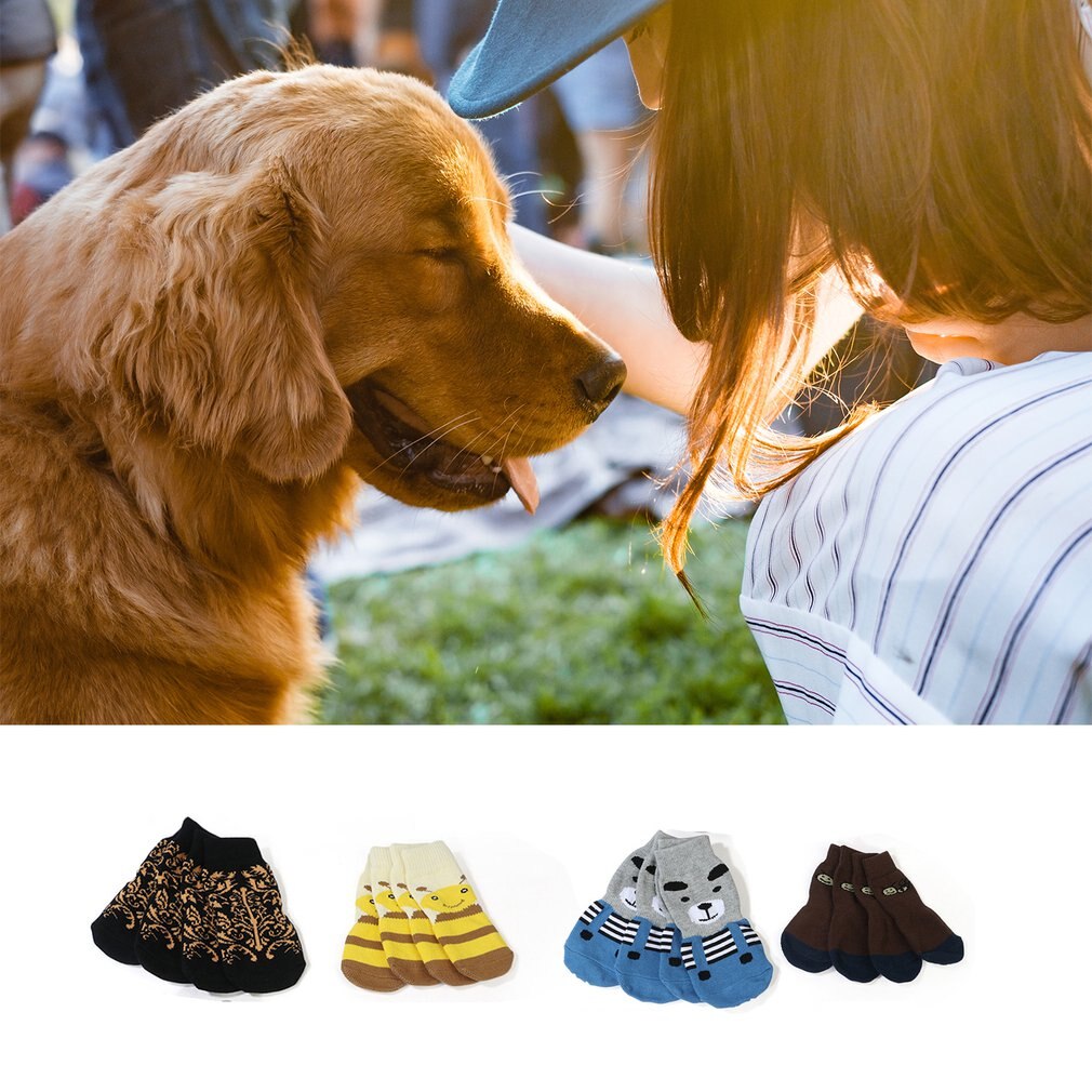 Extra Grote Huisdier Sokken Alaskan Grenen Leeuw Gouden Haar Samo Sokken Grote Hond Voet Cover Antislip Warm