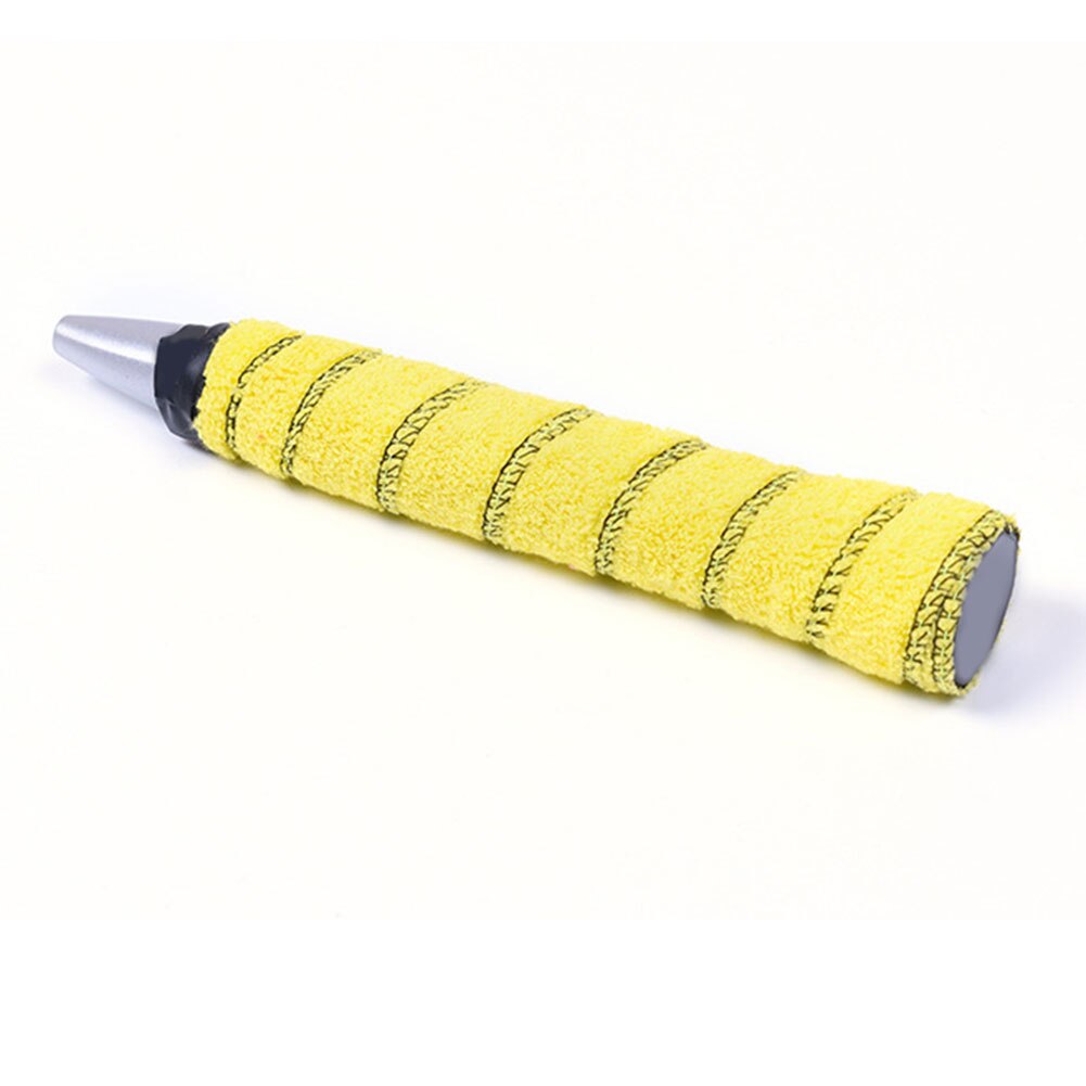 Toalha de algodão cola aderência raquete de tênis de badminton overgrips anti-deslizamento lidar com bandas de aderência fita banda de suor edf88: Amarelo