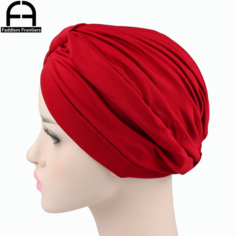 Turbante elástico de LICRA para mujer, diadema, turbante musulmán, Bandanas para quimio, accesorios para el cabello
