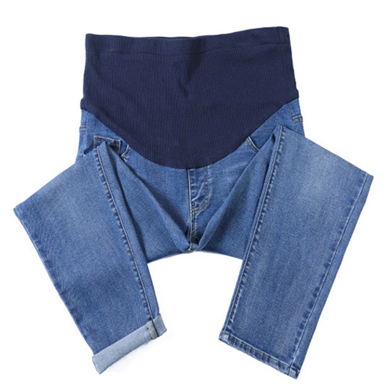 6xl store gravide bukser løse brede ben plus fede gravide kvinder jeans justerbar talje gravid kjole gravid tøj