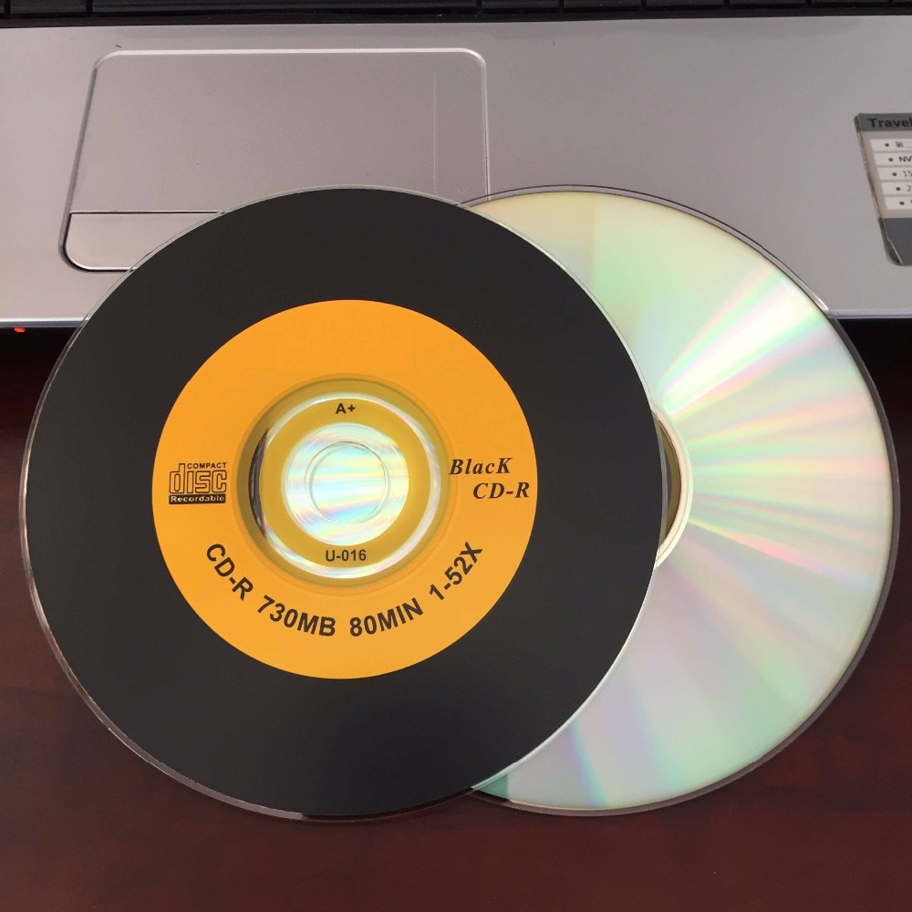 10 Discs 700 Mb 52X Zwart En Geel Leeg Gedrukt CD-R Disc