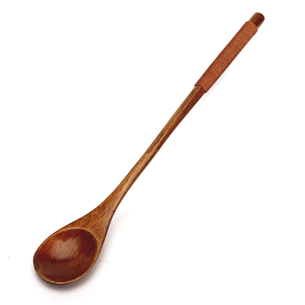 Wooden Spoons Large Long Handled Spoon Kids Spoon Wood Rice Soup Dessert Spoon Coffee Tea Mixing Tableware 20 X 2.8X 1 cm