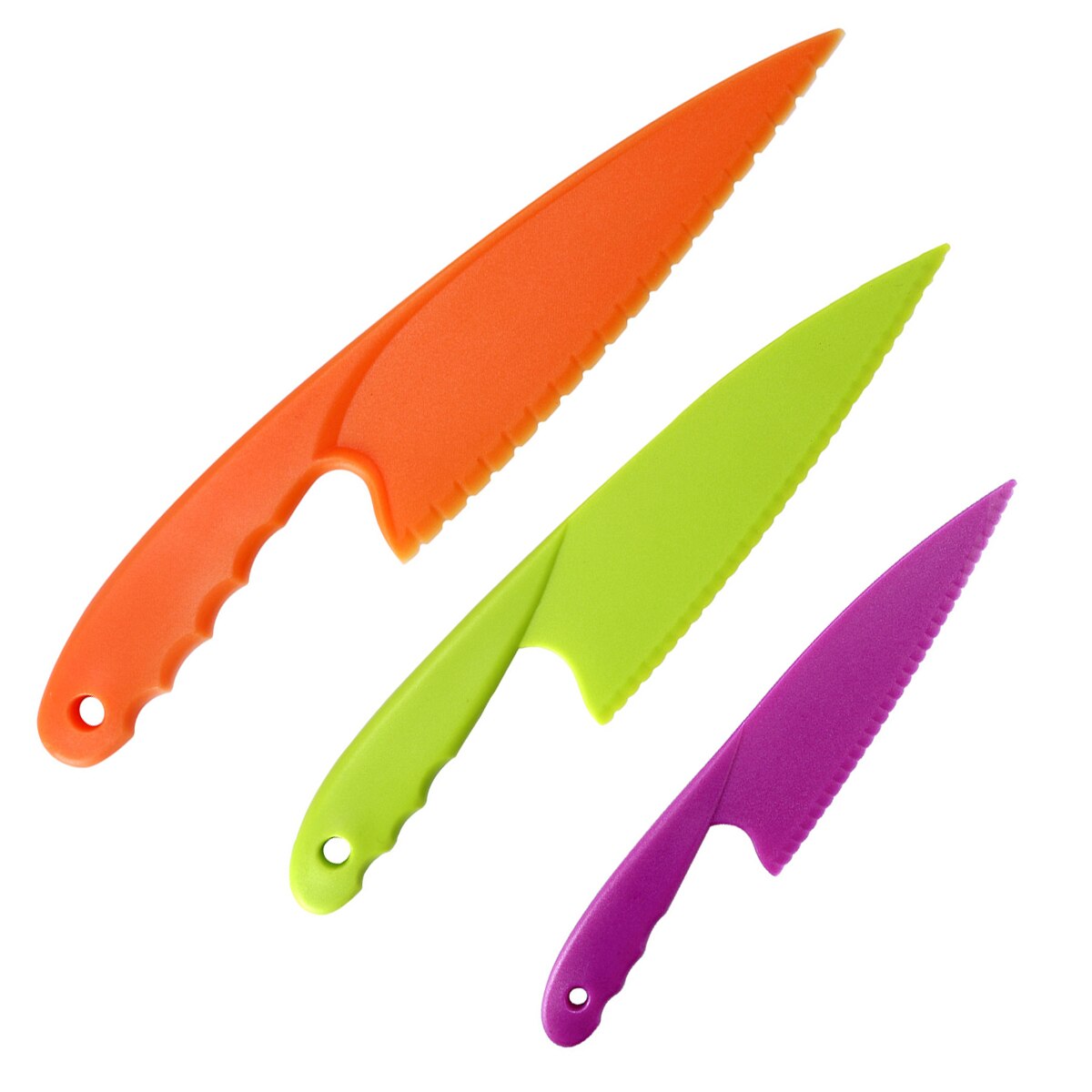3pcs Plastic Sawtooth Cake Bread Knife Child Kitchen Safety Knife Lettuce Salad Knife Kid Toast Slice Knife Kitchen Utensil: Default Title
