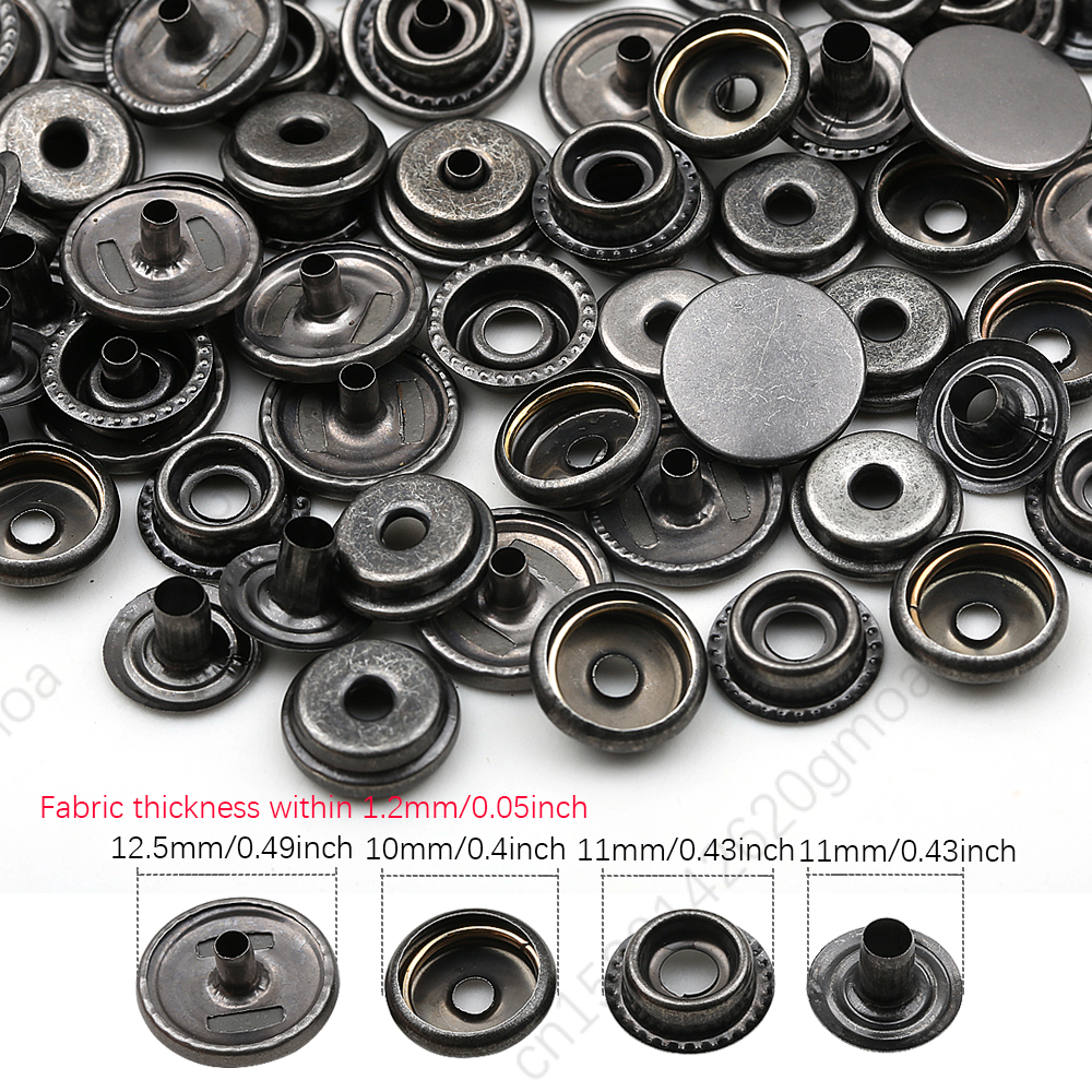20sets/pack 10-15mm Metal Snap Buttons Sewing Accessories Botones Snaps Button For Clothing bags Leather Pressure Snap Fasteners