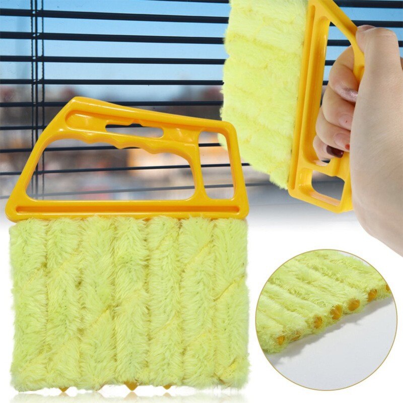Window Cleaning Brush Air Conditioner Duster Cleaner With Washable Venetian Blind Blade Cleaning Cloth Groove Window Cleaner