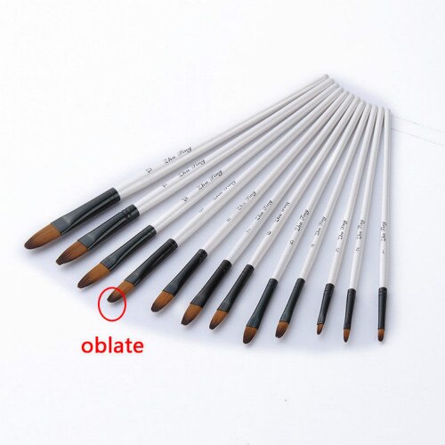 12pcs/set Artist Paint Brushes Set Acrylic Oil Watercolour Painting Craft Art Model Paint By Number Pen Brushes