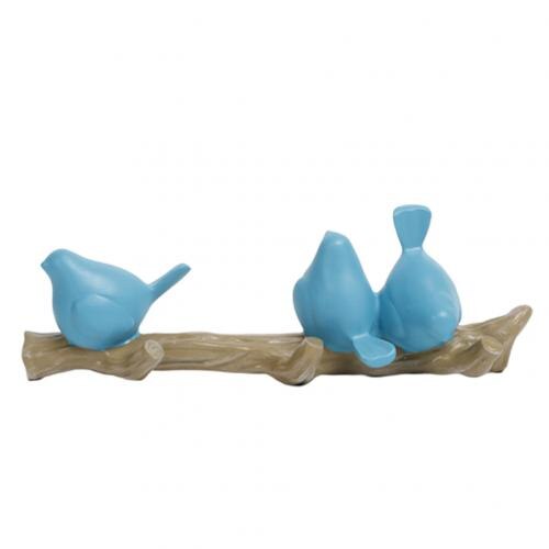 Wall Decorative Hooks Resin 2/3/4 Birds Door Hangers Wall Decorations Hooks Hat Scarf Key Hanger Hooks Wall Hanging Hooks: Blue 3 Birds