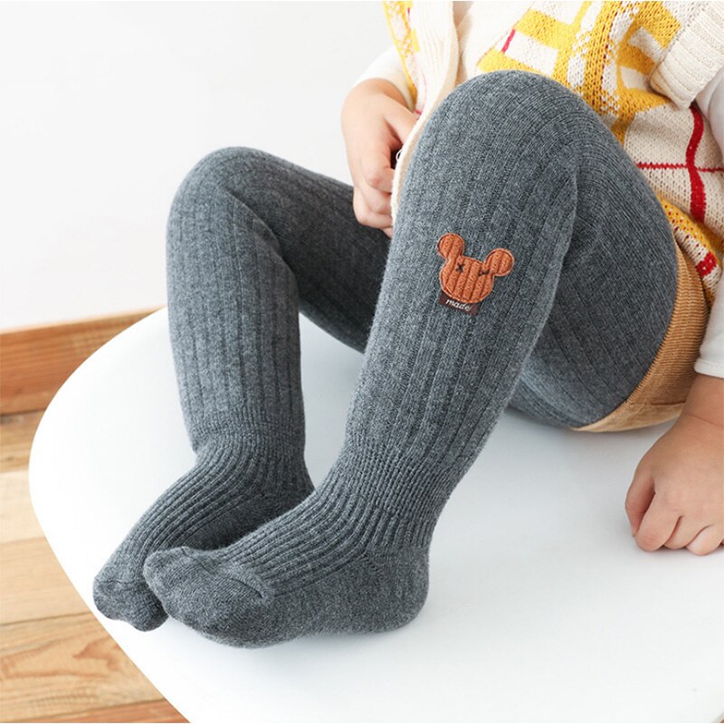 Winter Panty Voor Meisjes Gebreide Katoenen Geribbelde Baby Meisje Kousen Zachte Ademende Kinderen Panty Geschikt Voor 0-10Yrs