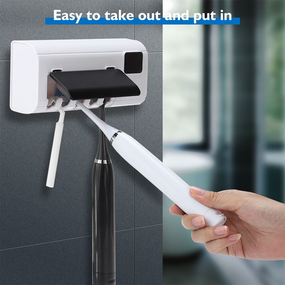 La luz UV ultravioleta para cepillo dental esterilizador montado en la pared de 5 en 1 Anti-bacterias ultravioleta para cepillo dental desinfectador cepillo de dientes
