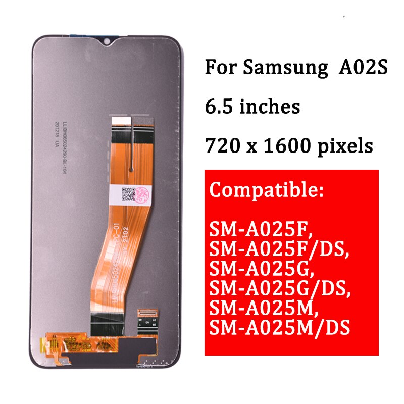 6.5 &quot;Originele Lcd Voor Samsung Galaxy A02s A025 Lcd Met Frame Touch Screen Digitizer Lcd Voor Samsung SM-A025F A025G display