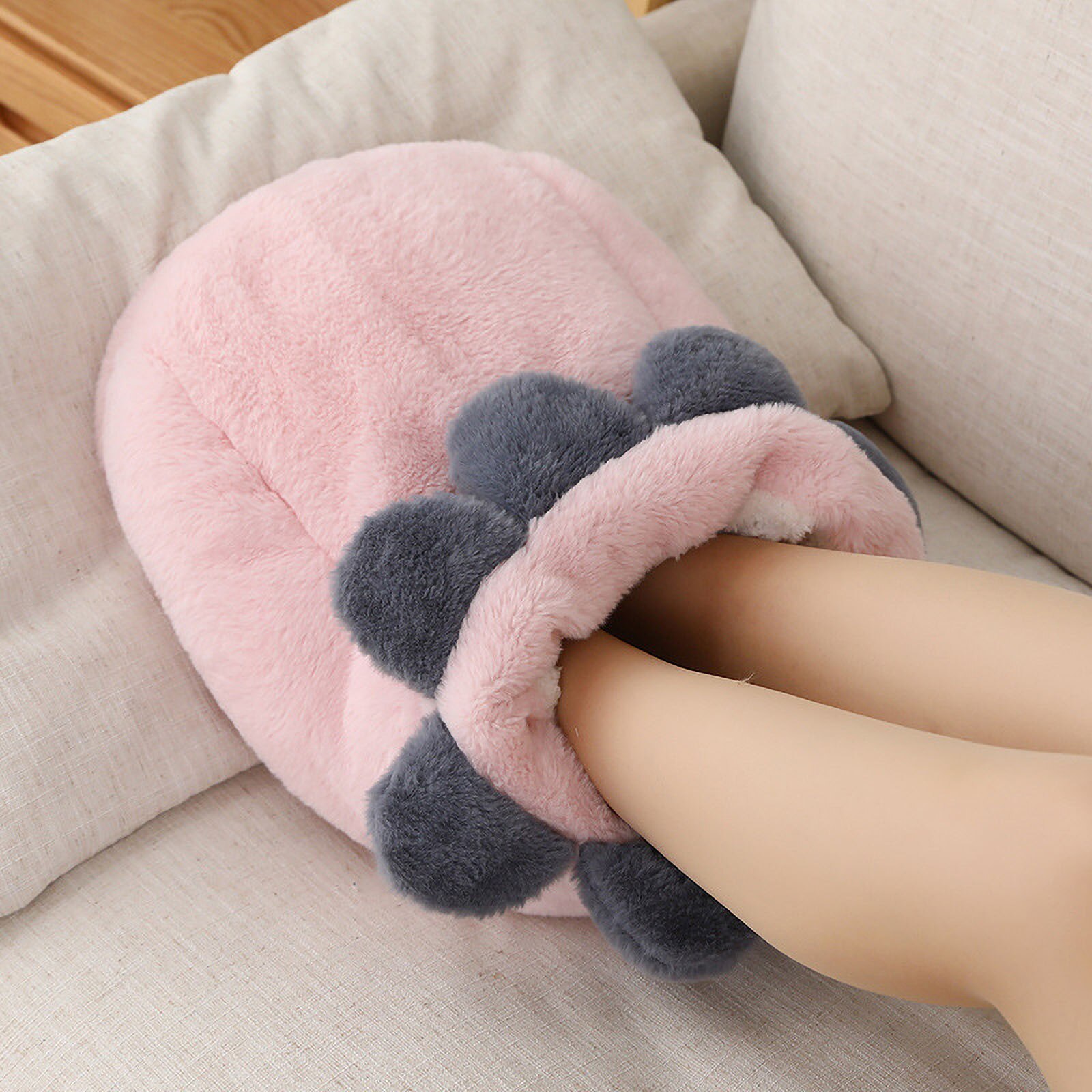 Pantofole scaldapiedi riscaldate a piede elettrico 220v scaldapiedi portatili con cuscino riscaldante elettrico cuscino peloso caldo per i piedi