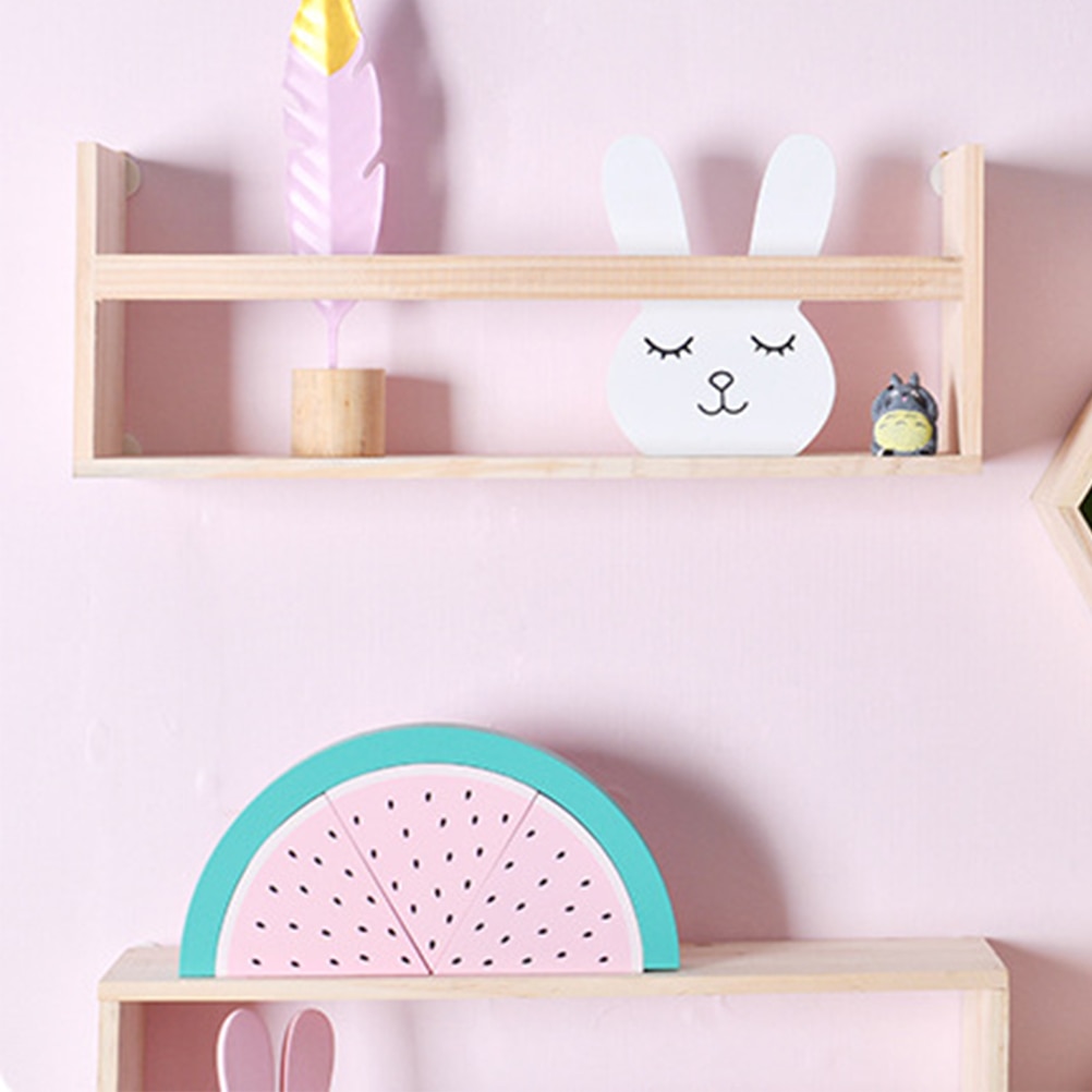 Vegghylle massivt tre ramme arrangør hylle flytende hyller veggmontert til soverom dårlig hjemme butikk primærfarge