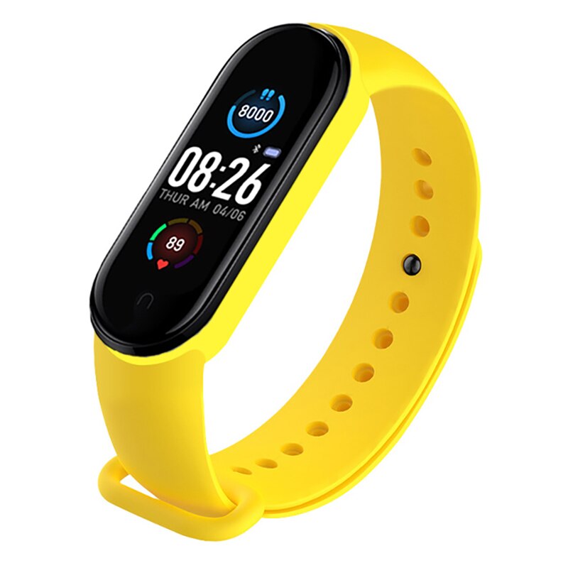 M5 Smart Band Fitness Trcker Sport Bracelet Pedometer Heart Rate Blood Pressure Bluetooth Health Wirstband Weather Smartwatch: Yellow