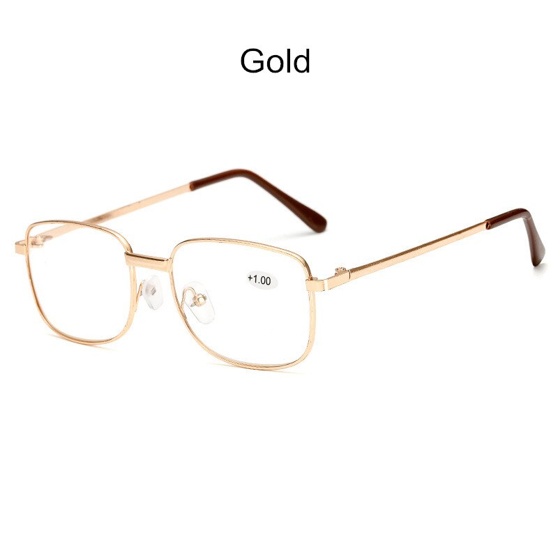 Classic Metal Read Glasses Women Optical Hyperopia Glasses Frame Men Presbyopia Reading Eyeglasses+1.0+1.5+2.0+2.5+3.0+3.5+4.0: +400 / Gold