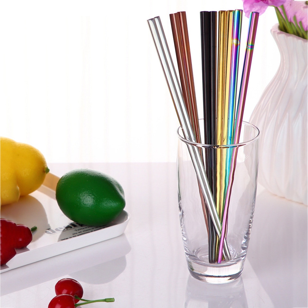 1 Pair 23cm Length Square Chopsticks Stainless Steel Titanium Gold Rose Gold Sushi Colorful Chopsticks #50g