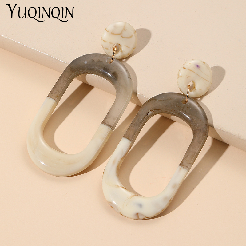 Nueva tendencia, pendientes grandes colgantes para mujer, joyería de , pendientes largos geométricos acrílicos coreanos para mujer, Brincos Retro de verano