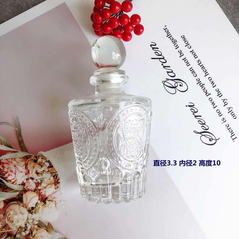 Flacon de parfum en Relief losange français, bouteilles en verre de cristal simples, stockage d&#39;essence d&#39;aromathérapie, Vintage, ornement de bouteille de commode: E-3.2x10cm