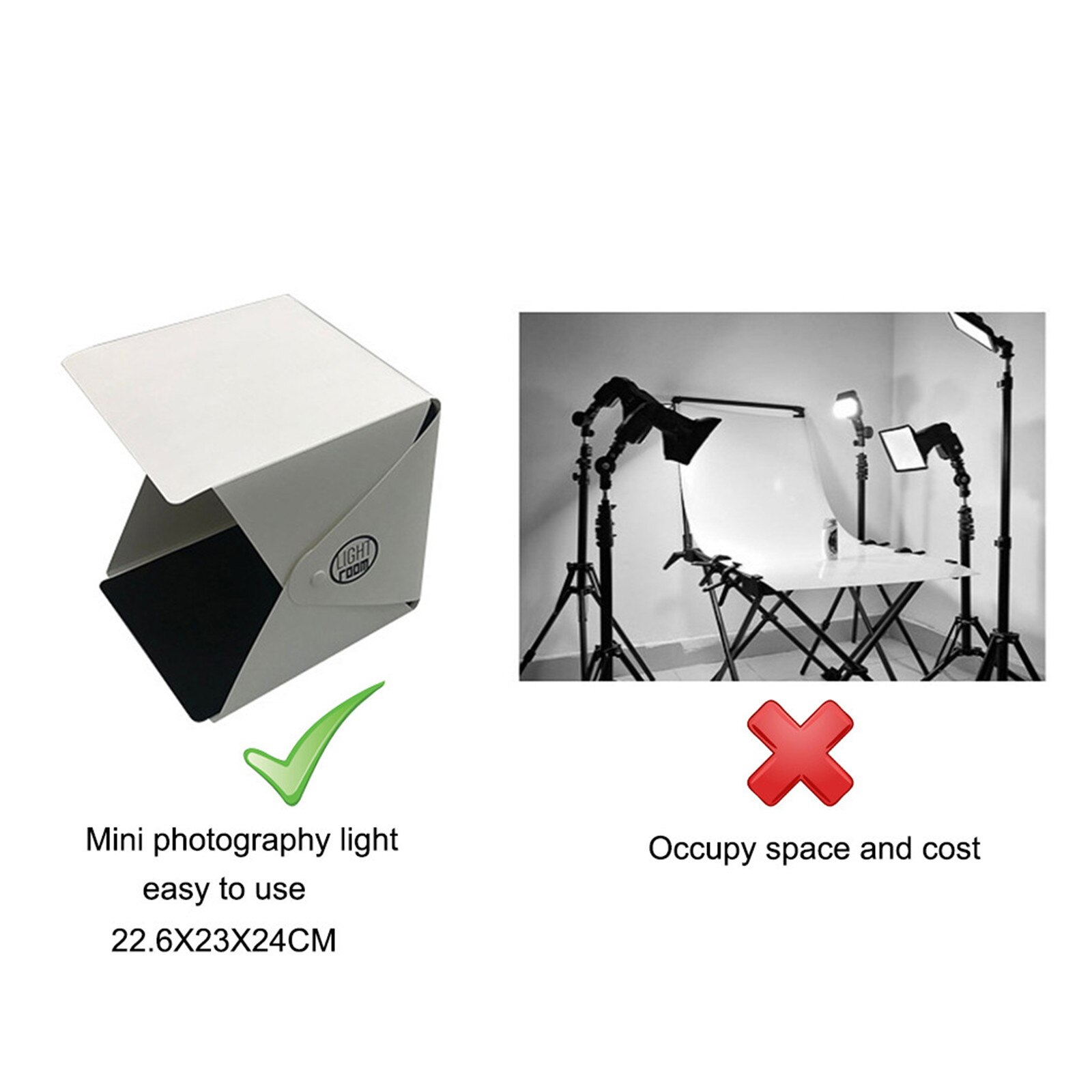 35#35#Background LED Folding Lightbox Portable Photography Photo Studio Softbox Brightness Light Box DSLR Mini studio
