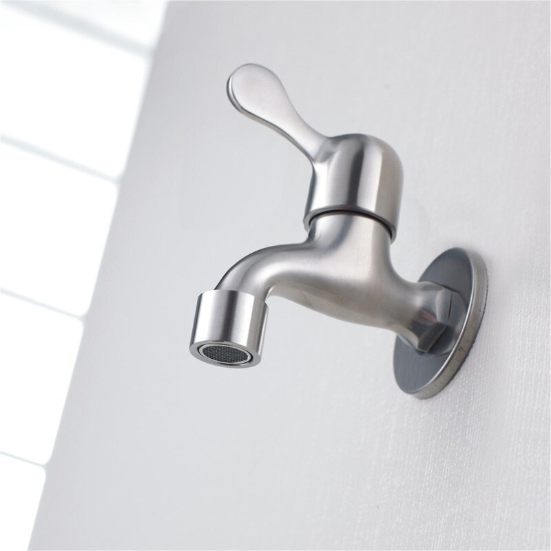 Steel 304 stainless steel faucet mop pool water tap single hole cold water bib taps