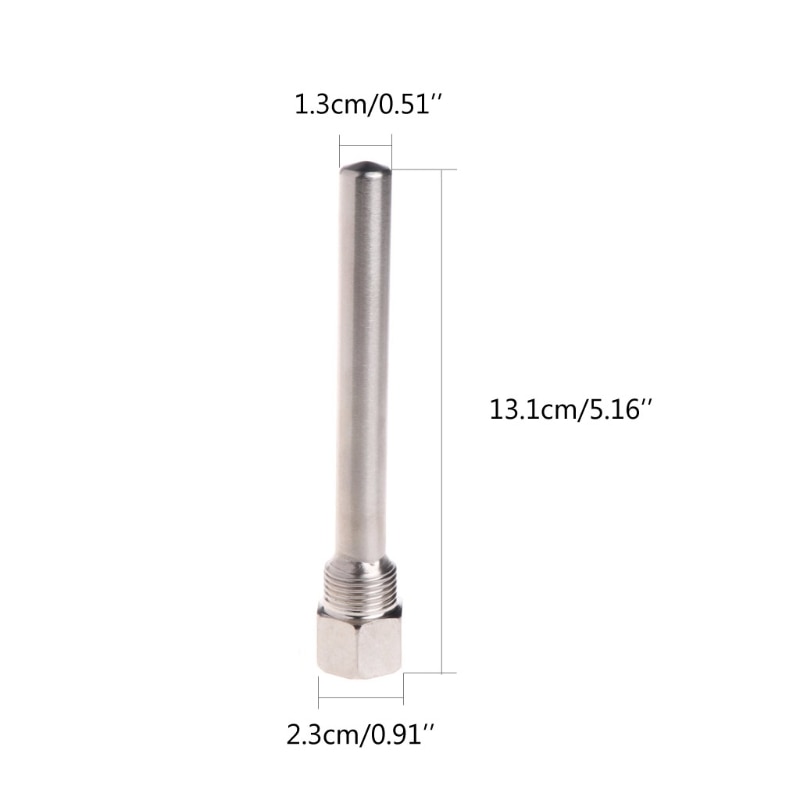 Stainless Steel Thermowell 1/2" NPT Threads 130mm Long For Temperature Sensors