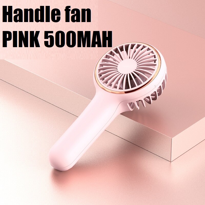 Mini Fan Battery Portable Electric USB Rechargeable Handheld Cooling Air Conditioner for Outdoor Home Office: 500mah Pink