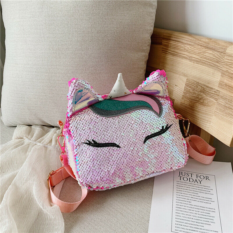 Brand Eenhoorn Handtassen voor Meisjes Reizen Vrouwen Cartoon Printing Schoudertassen Pailletten lederen Luxe Crossbody tas