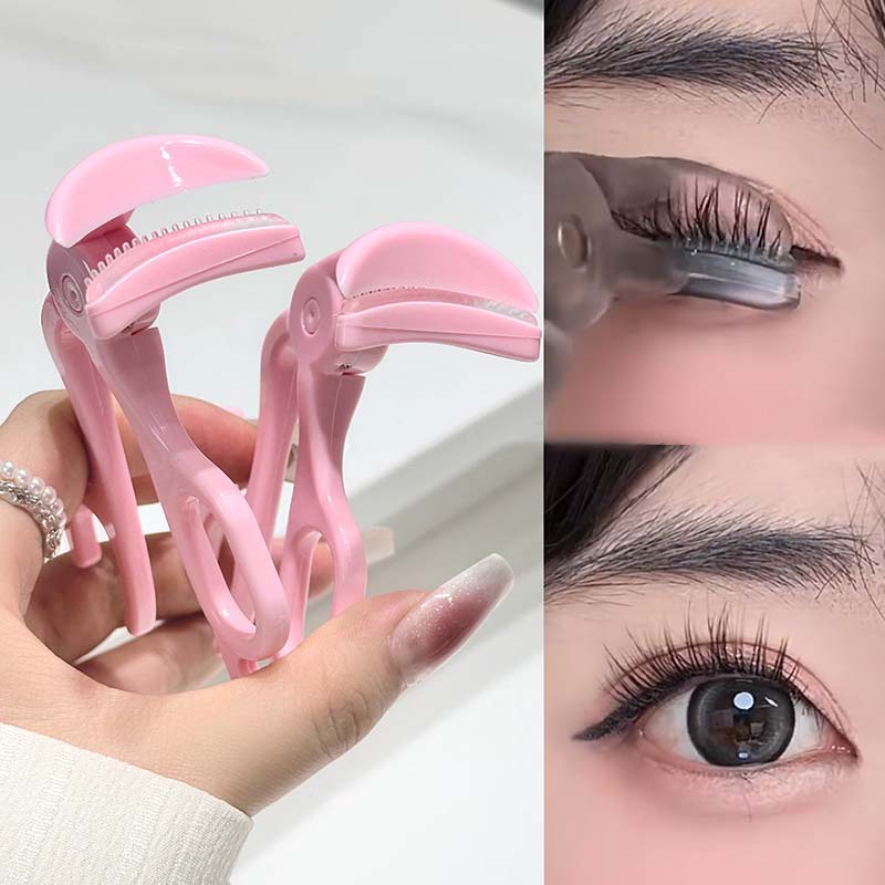 Rizador de pestañas con peine de dientes sin marco para rizar y dar forma a las pestañas naturales herramienta para rizar pestañas gran angular herramienta de maquillaje de ojos