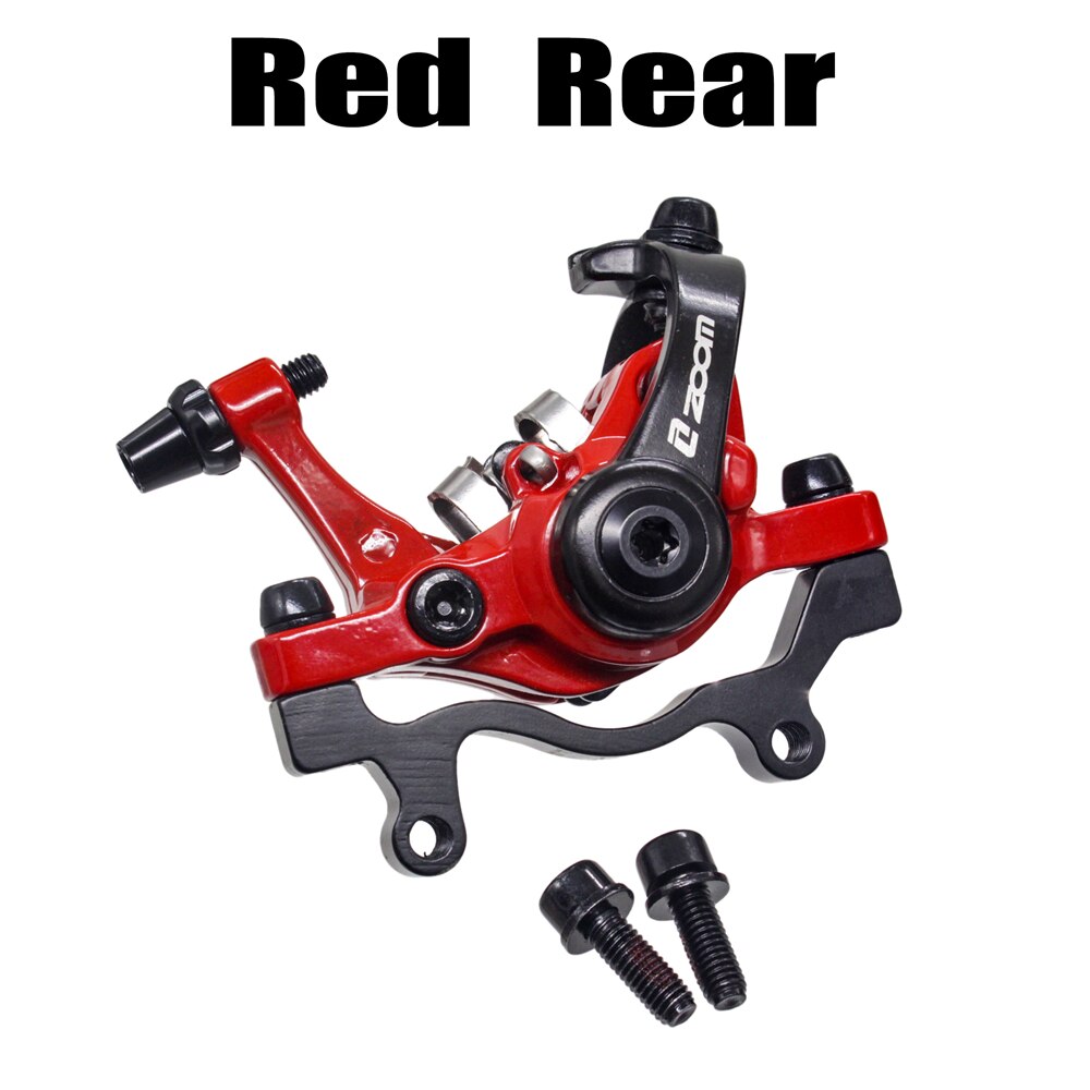 ZOOM Aluminum Alloy MTB bicycle Disc Brake Mountain Road MTB Bike Mechanical Caliper Disc Brakes Cycling Double Brake: DB680 Red Rear