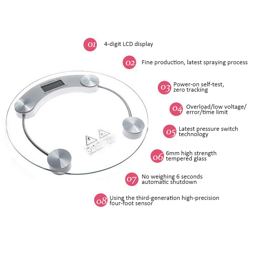 Toughened Glass Electroni Digital Body Scales 150KG Bathroom Gym Smart Scales LCD Display Body Weighing Digital Weight Scale