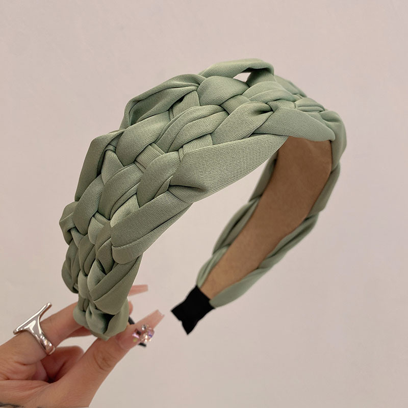 Diadema trenzada de satén de colores bohemios, accesorios para el cabello para adultos, joyería para el cabello: green