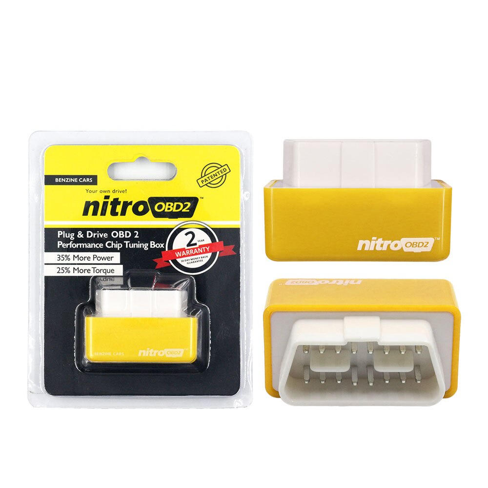 Nitro obd 2 ecoobd 2 15%  bränsle spara mer ström ecu chip tuning box nitroobd 2 eco obd 2 för diesel bensin bensin bil plug & driver: Gul