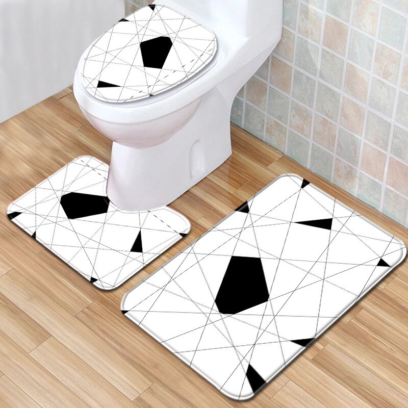 Moderne lijn toilet vloermat 3-- delig badkamer 3- -delig tapijt deurmat badmat badmat badmat
