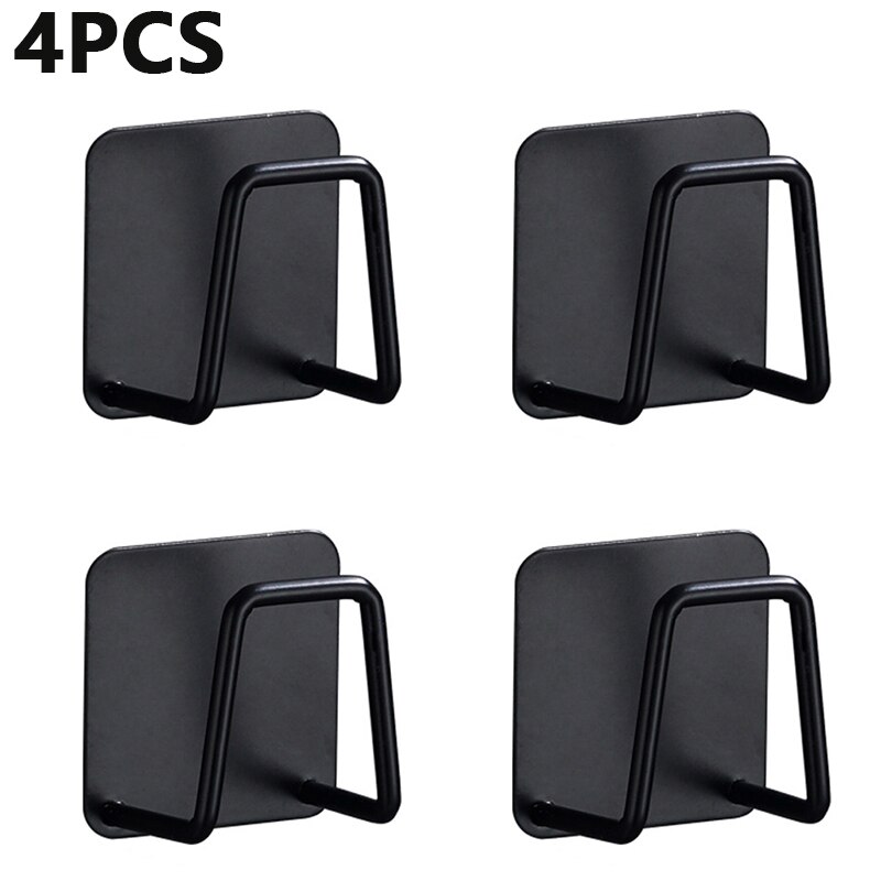 Support Auto-Adhésif pour Éponges de Cuisine, Égouttoir en Acier Inoxydable 304, Accessoires pour Évier: 4pcs black