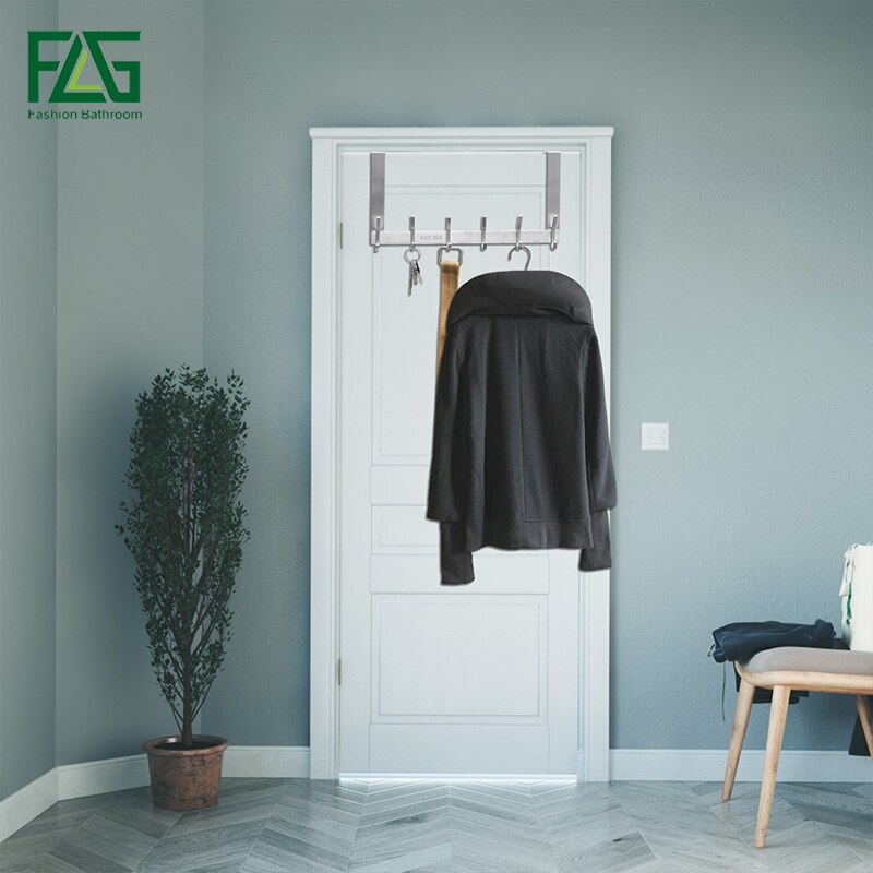 FLG Moderne Stijl Nikkel Geborsteld Kleding Haak Slaapkamer Rugzak Haak Roestvrij Staal Handdoek Deur Haak Slaapkamer Hardware Accessoires