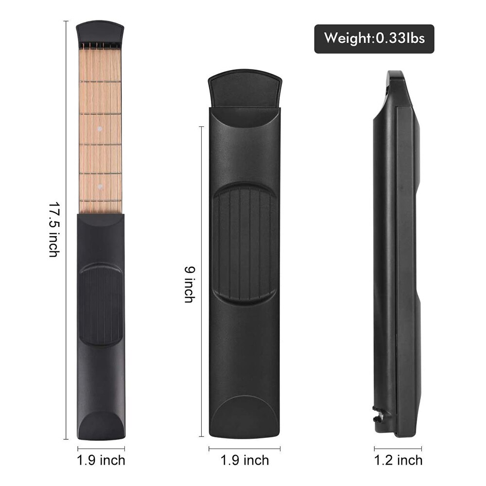 Smarta prylar bärbar 6- ton ficka gitarr ackord tränare verktyg kan rotera ackord diagram skärm gitarr finger tränare