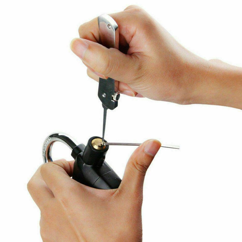 6-in-1 Foldable Door Lock Opener Set Unlocking Tool Tension + L Wrench A9X9