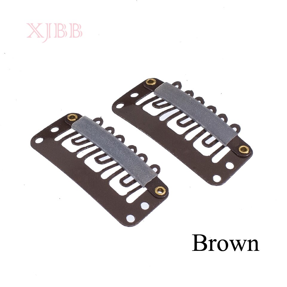 Metalowe klipsy zatrzaskowe robić przedłużania włosów środkowy U brązowy klips robić włosów robić przedłużania włosów peruka 30 sztuk/partia