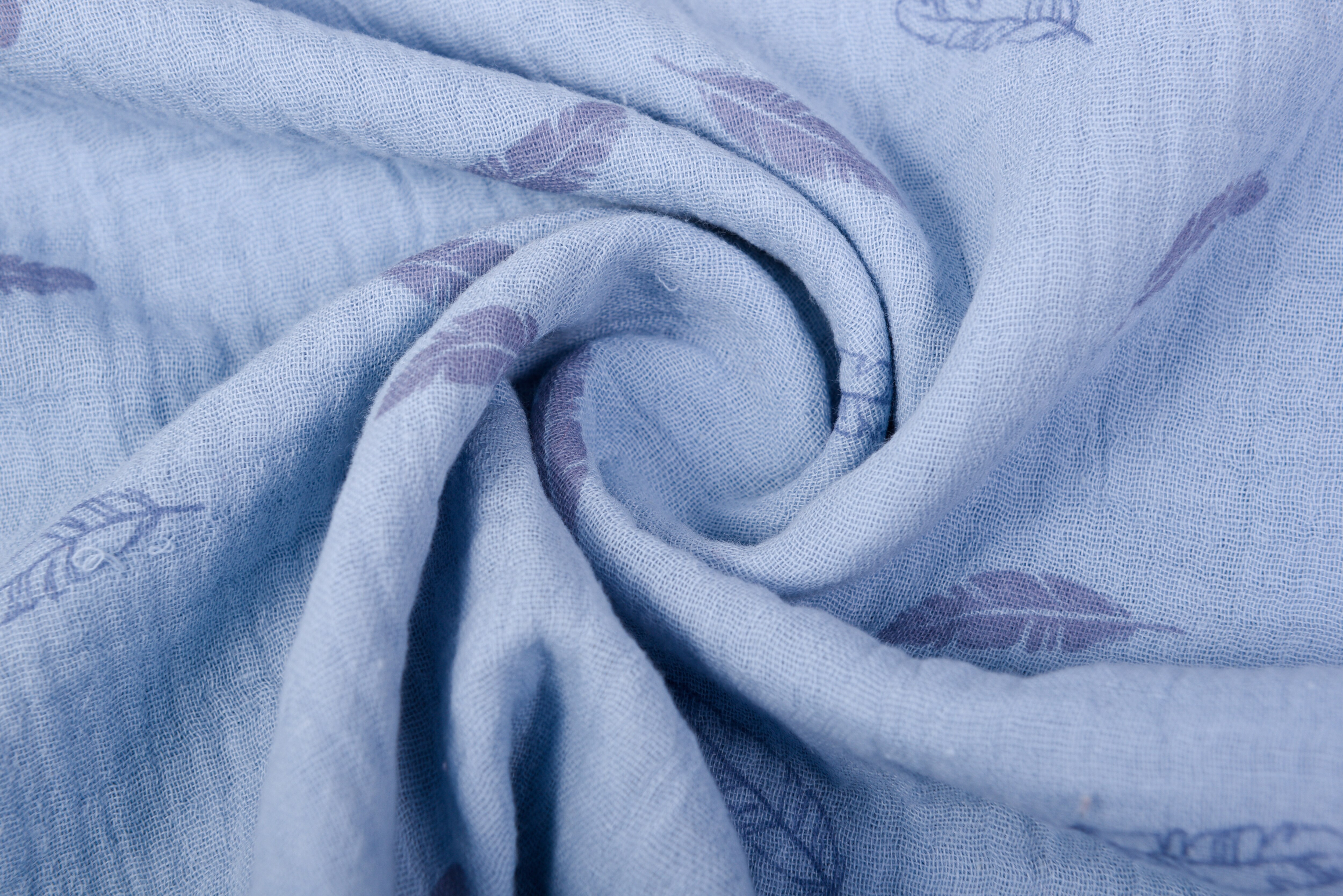 Double Cotton Gauze Muslin Printed Fabric Diy Double Gauze Fabric For Baby 100% Cotton Fabric Cotton Muslin Double Fabric: 50cm / sky blue
